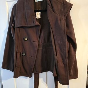 Maurices Brown Double-Breasted Hoodie